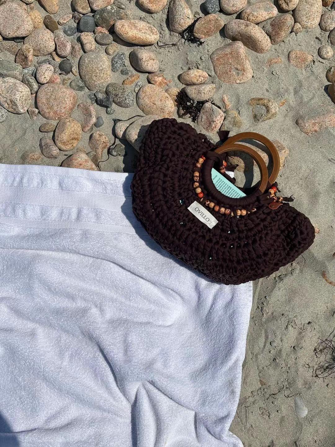 The Bloom in Chocolate Brown handcrafted crochet bag